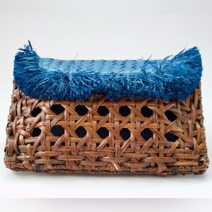 NWT Anthropologie Vincent Pradier Rattan Clutch